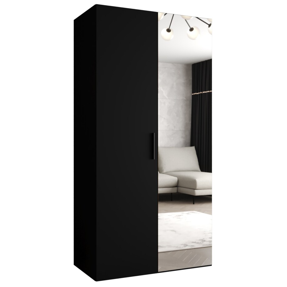 Szafa uchylna otwierana BARI 2 100 wys. 202 cm Czarny + u. Czarny