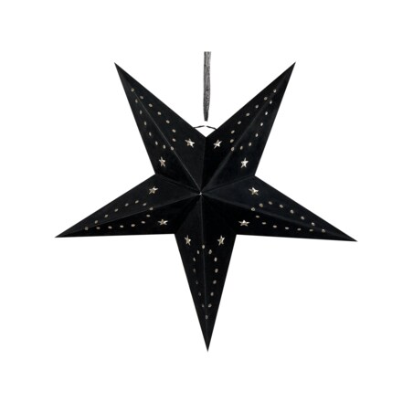 Zestaw 2 wiszących gwiazd welurowych LED 45 cm czarny MOTTI