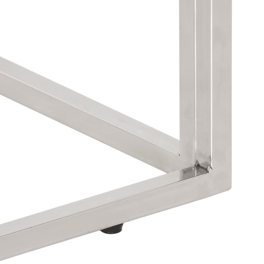 vidaXL Stolik kawowy, srebrny, stal nierdzewna i szkło hartowane