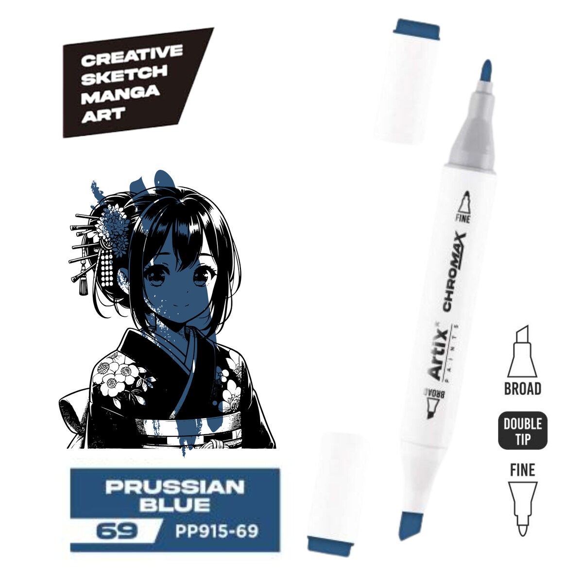 dwustronny marker kreatywny artix pp915-69 prussian blue