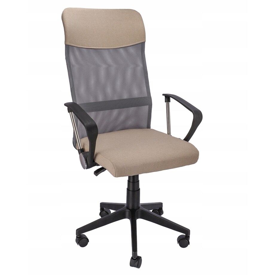 Fotel Krzesło Do Biurka Biura Zoom Tkanina Beż
