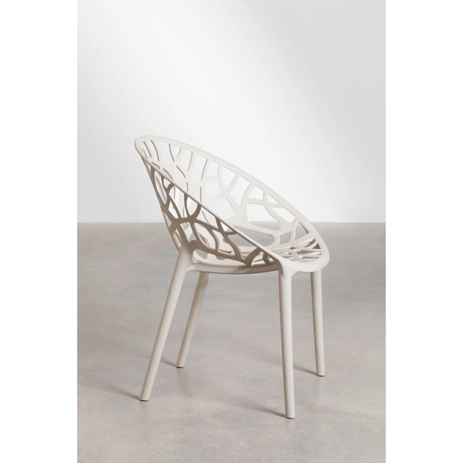 Krzesło z polipropylenu, sztaplowane, Coral, kremowo-szare