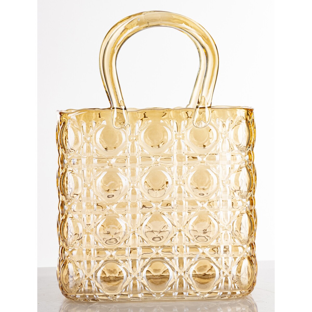 Wazon szklany 29x20x10 cm TORBA pomarańczowa