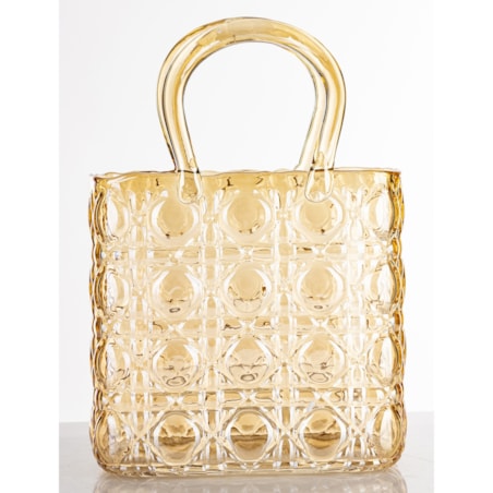 Wazon szklany 29x20x10 cm TORBA pomarańczowa