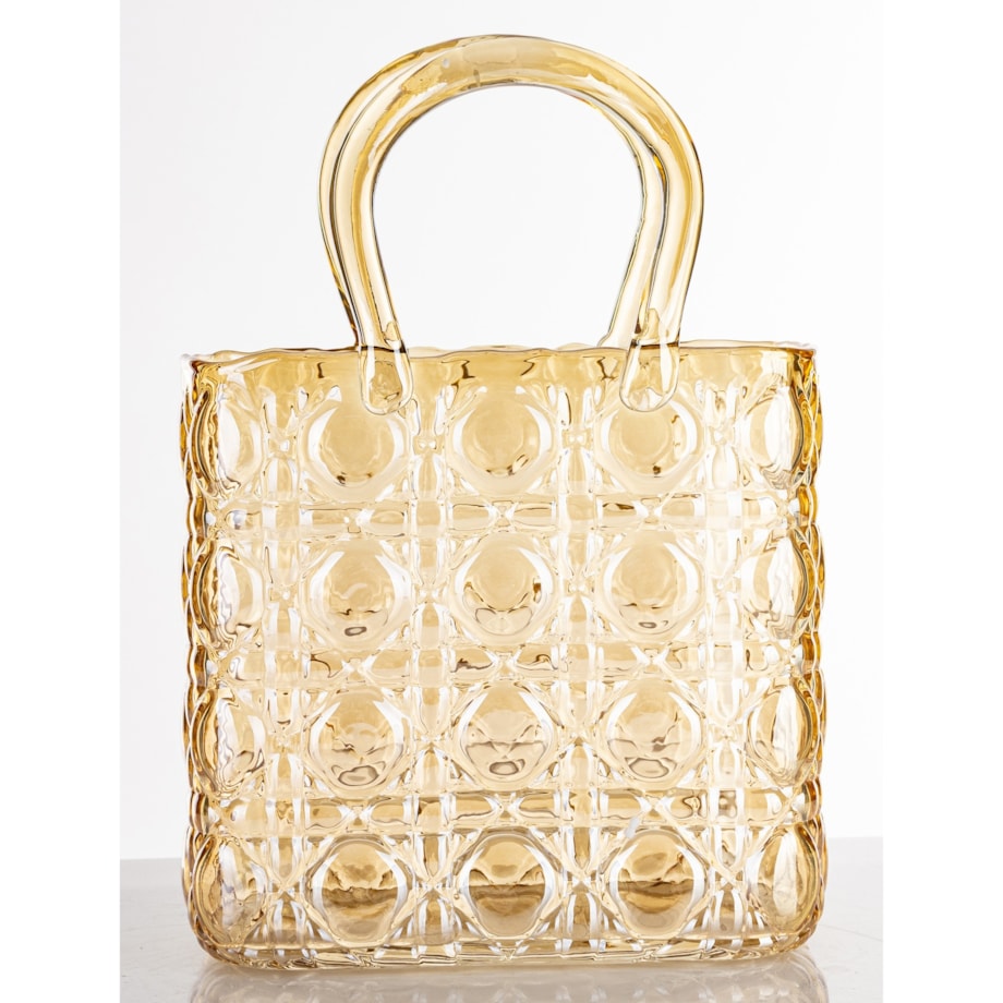 Wazon szklany 29x20x10 cm TORBA pomarańczowa