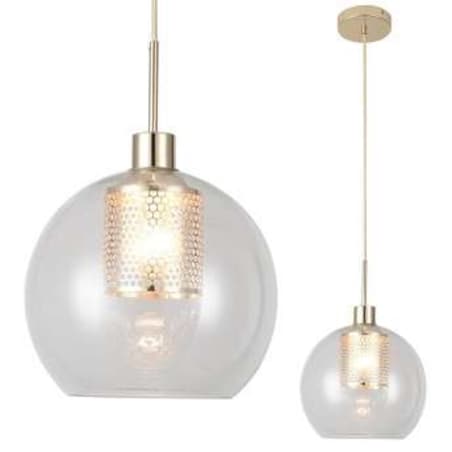 Modernistyczna LAMPA wisząca PHILANA 6495 Rabalux szklana OPRAWA ażurowa ZWIS kula ball złoty przezroczysty