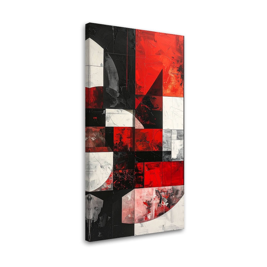 Obraz do salonu sypialni, Abstrakcja tekstura koła kształty czarno czerwony