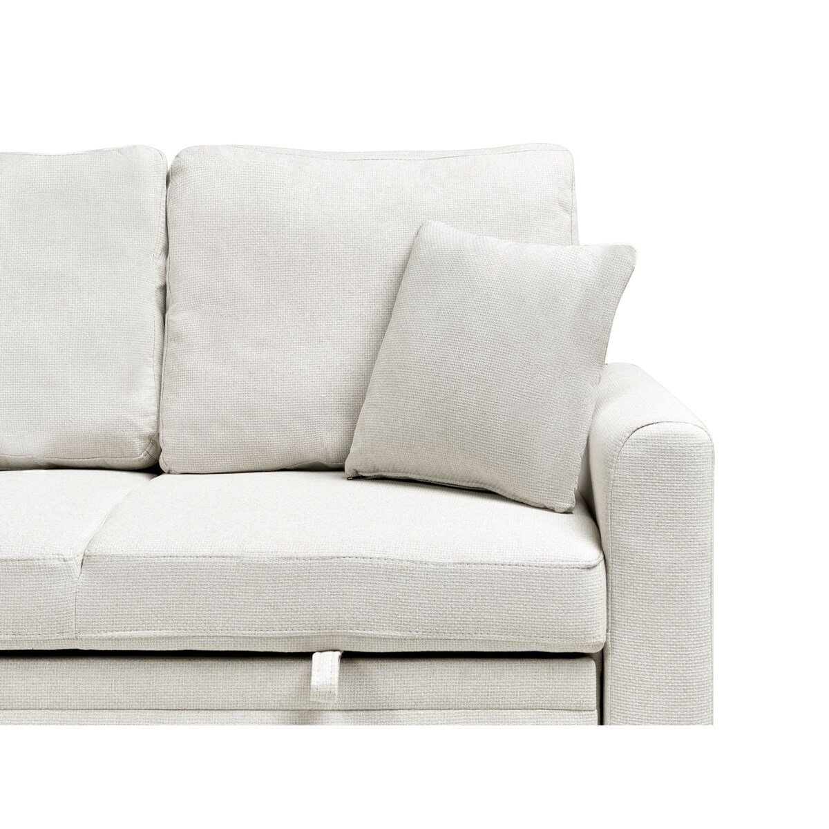 Narożnik rozkładany NASSJO Len syntetyczny Jasnobeżowy dla 3 osób Prawostronny