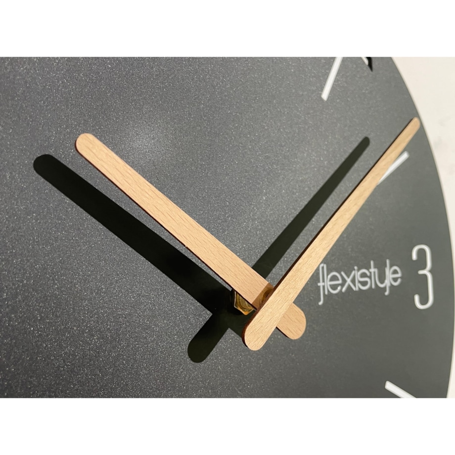 Drewniany zegar ścienny z wahadłem Naturale czarny