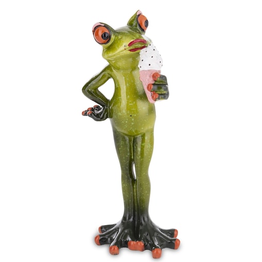 Dekoracja - zielona żabka 16x7x6 cm RANE z lodami
