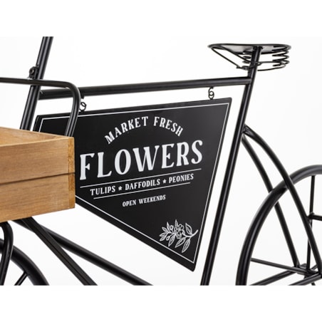 Kwietnik metalowy 75x110x46 cm ROWER z boczną przyczepką