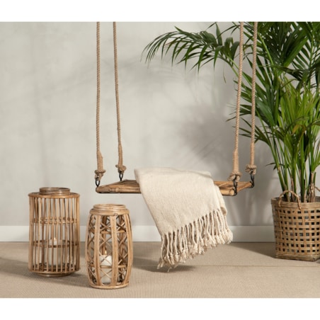 LAMPION BAMBUSOWY styl boho naturalny wys. 37cm