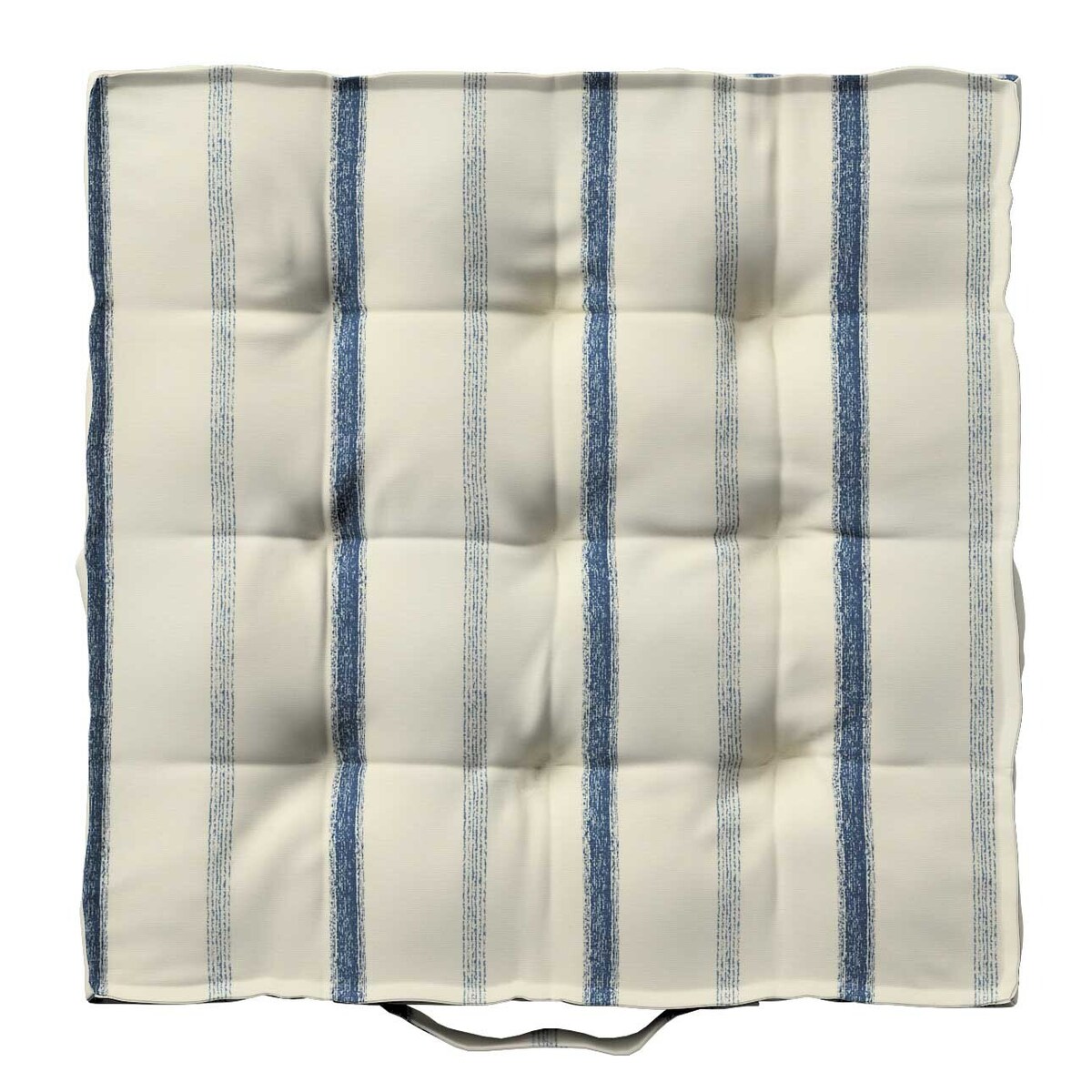 Poduszka na krzesło Kuba, niebieskie paski na tle ecru, 40 x 40 x 6 cm, Avinon