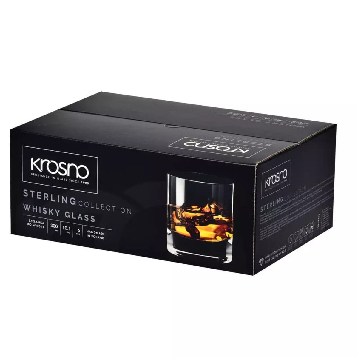 Szklanki do Whisky Brandy Drinków Proste Krosno Sterling 300 ml 6 sztuk