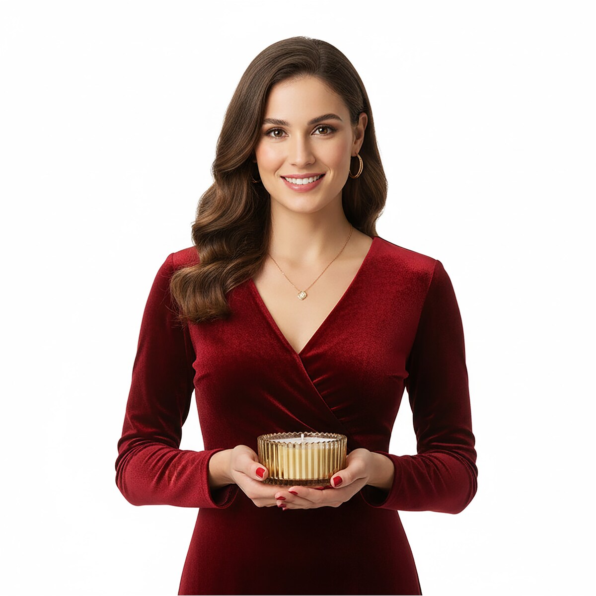 Świeca Dekoracyjna Szklana Świąteczna Ozdobna 10X5 CM Kolor Złoty