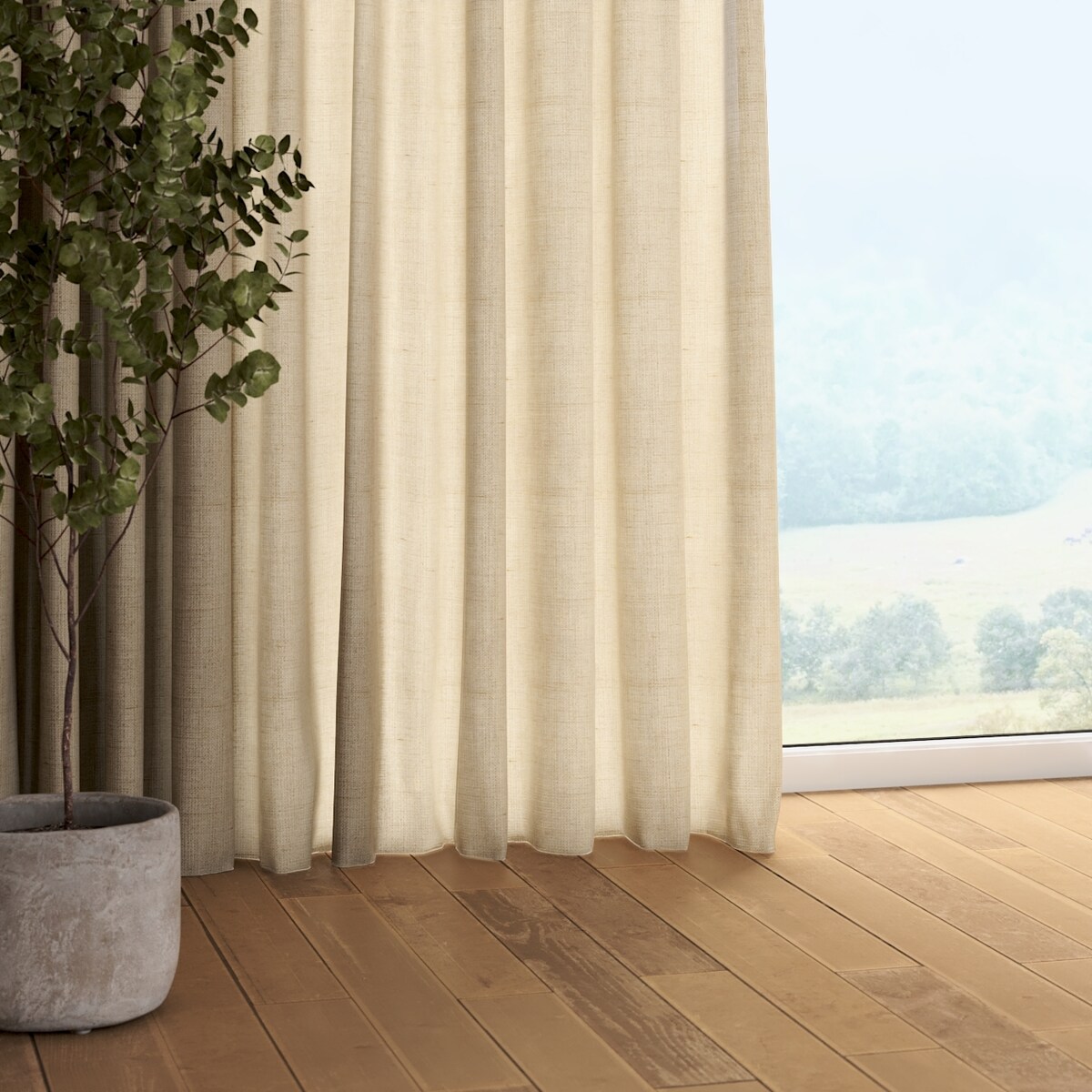 Zasłona na taśmie marszczącej 1 szt. 130x245 ciemny beż