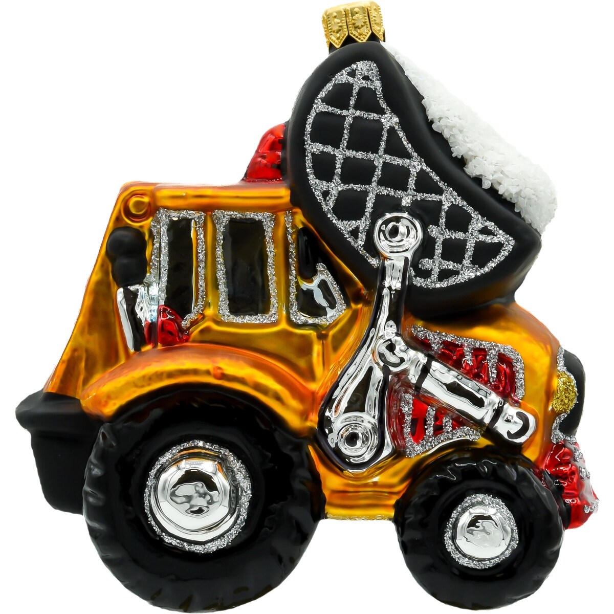 Bombka choinkowa szklana: Koparka pomarańczowa