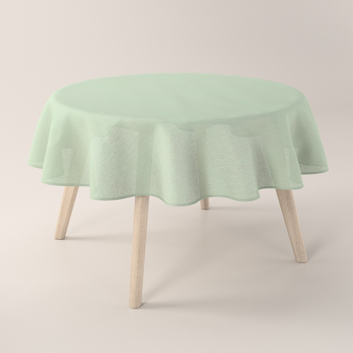 Obrus okrągły 160 x 160 cm eukaliptusowo zielony