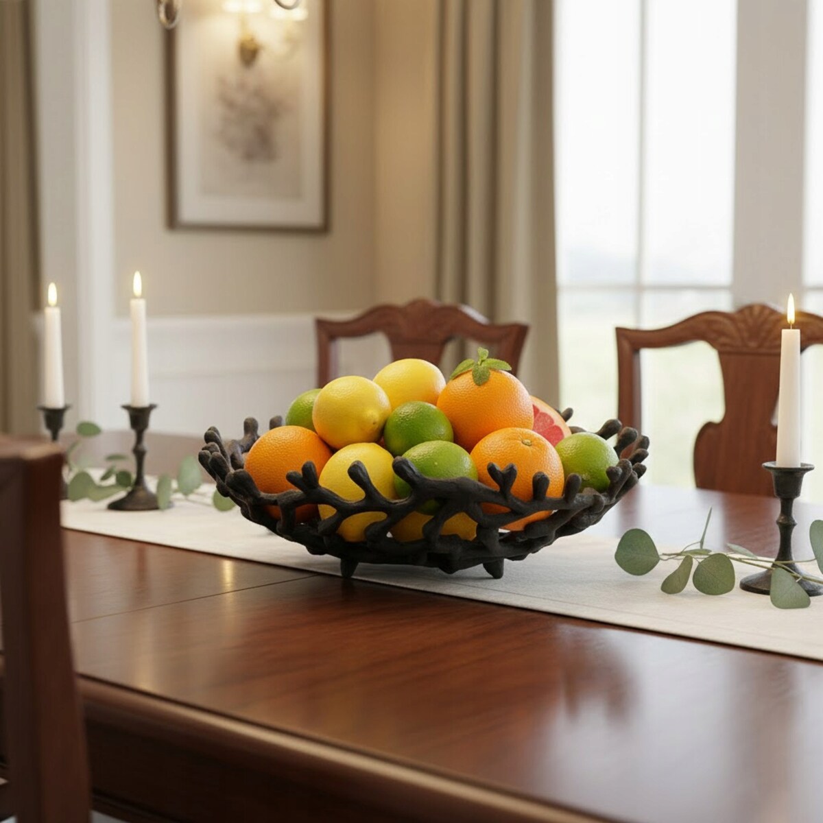 PATERA NA OWOCE CZARNA 30cm RAFA KORALOWA KORALOWIEC DO DOMU SALONU PREZENT