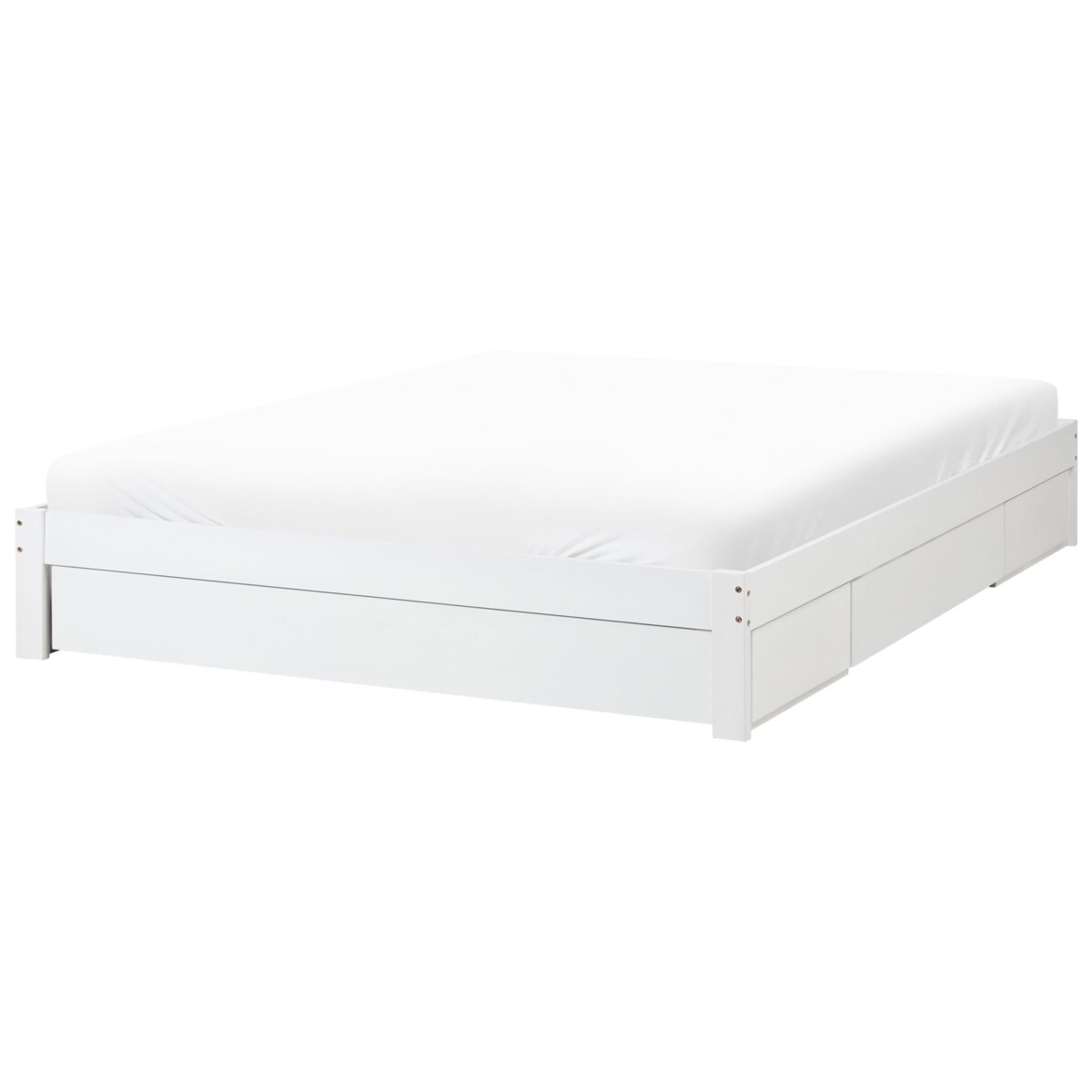 Łóżko z szufladami bez zagłówka Drewno GIAT 180 x 200 cm Biały