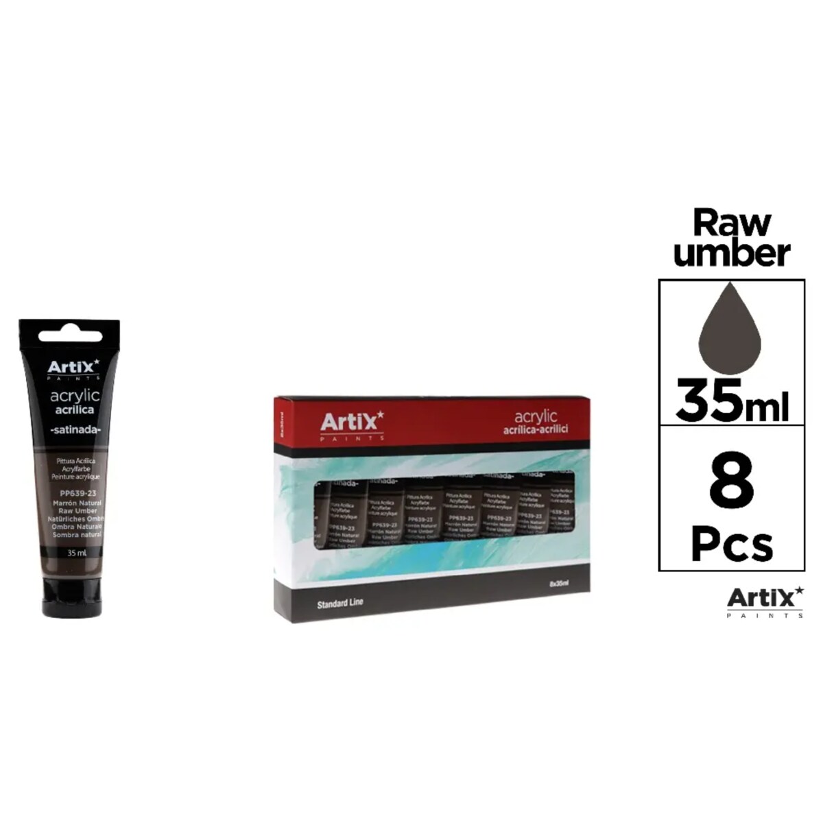 farba akrylowa raw umber artix pp639-23, 35ml