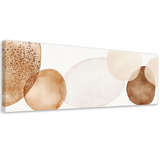 Feeby Obraz nowoczesny Okręgi Akwarela Abstrakcja Lofty Beżowy 150x50