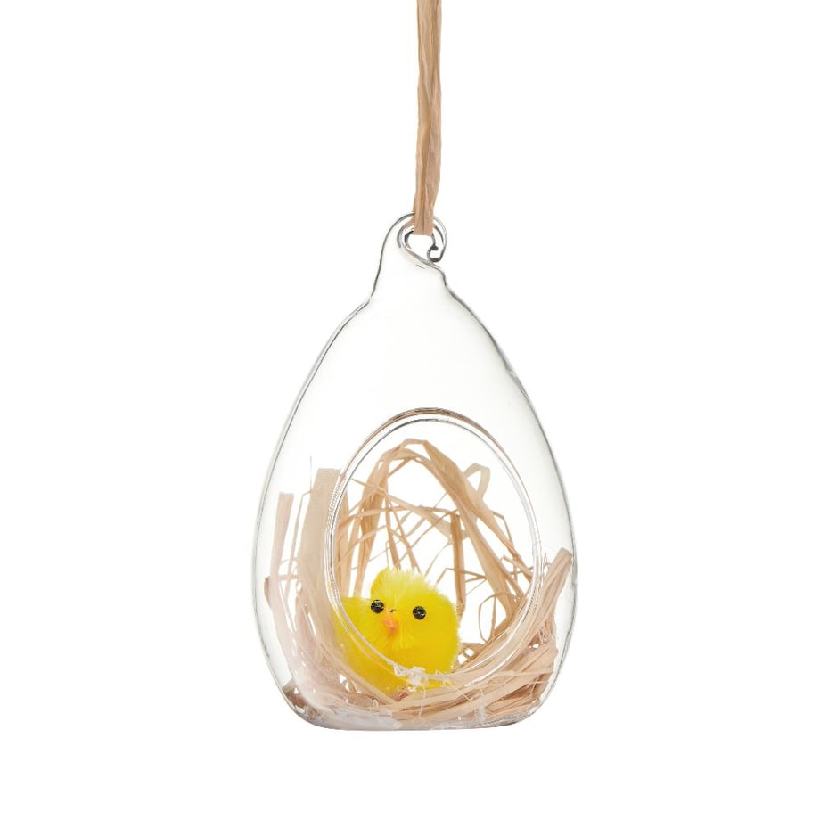 VILLA ITALIA Ozdoba wielkanocna szklana zawieszka z kurczątkiem 9 cm