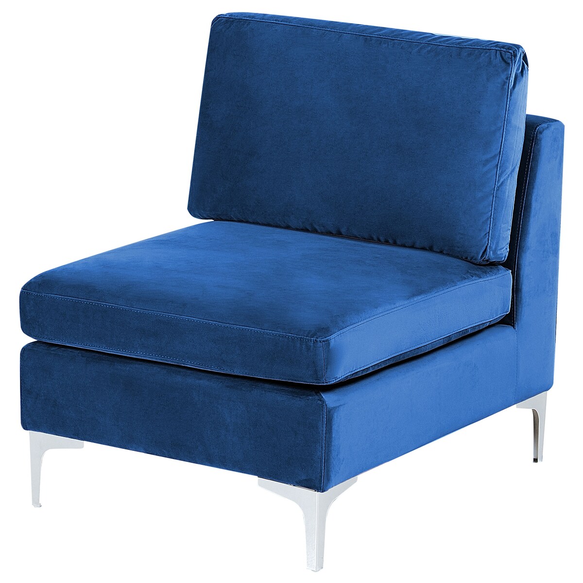 Sofa modułowa dla 3 osób EVJA z otomaną Welur Granatowy
