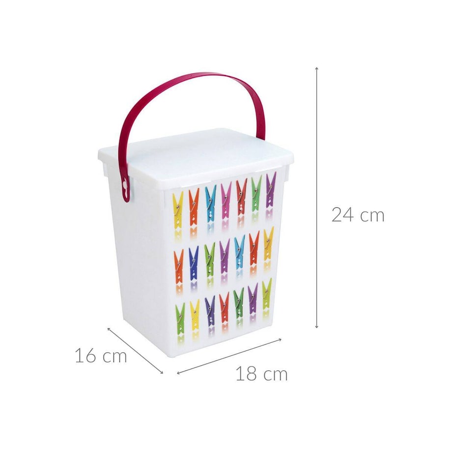 Pojemnik na proszek do prania, klamerki