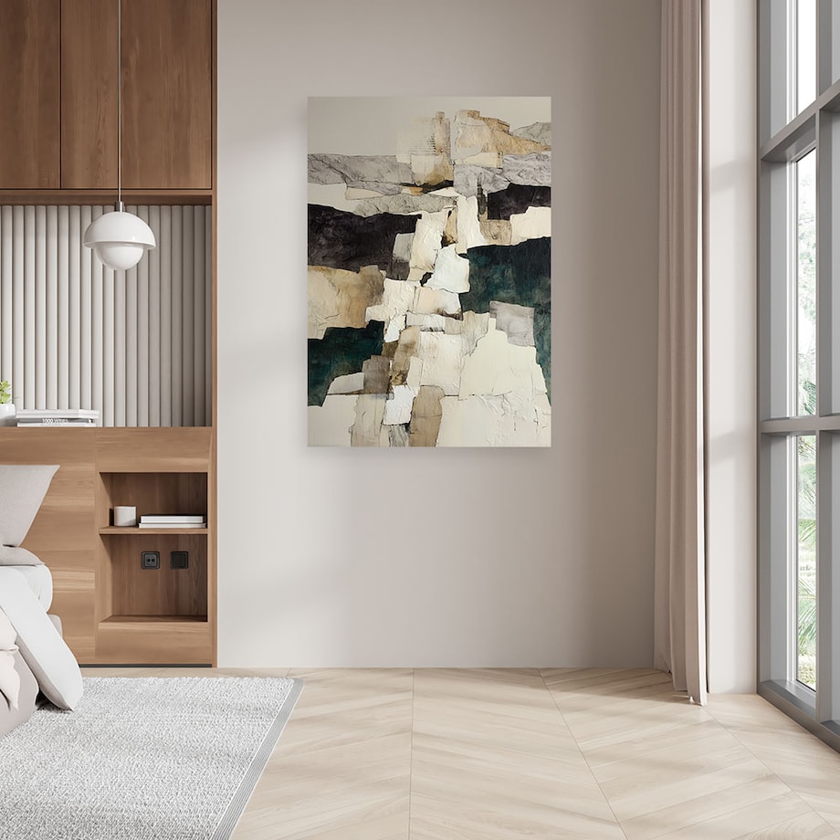 Obraz do salonu sypialni kuchni biura loftu, Abstrakcja tekstura w kolorach beżu i brązu 80x120cm
