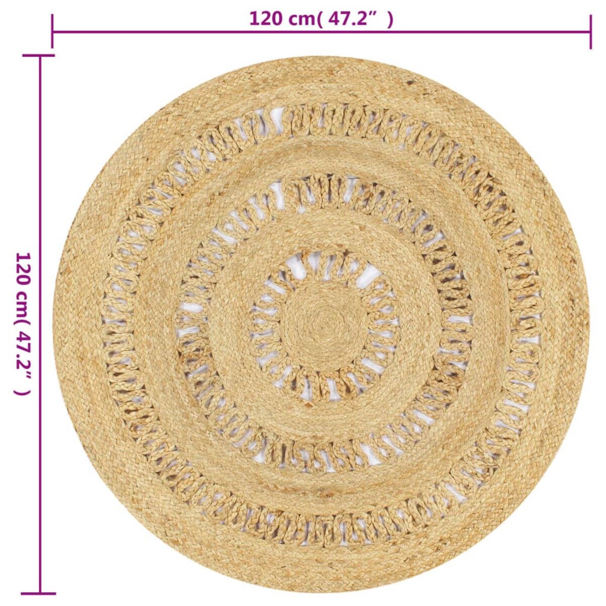 vidaXL Dywan ręcznie wypleciony z juty, 90 cm