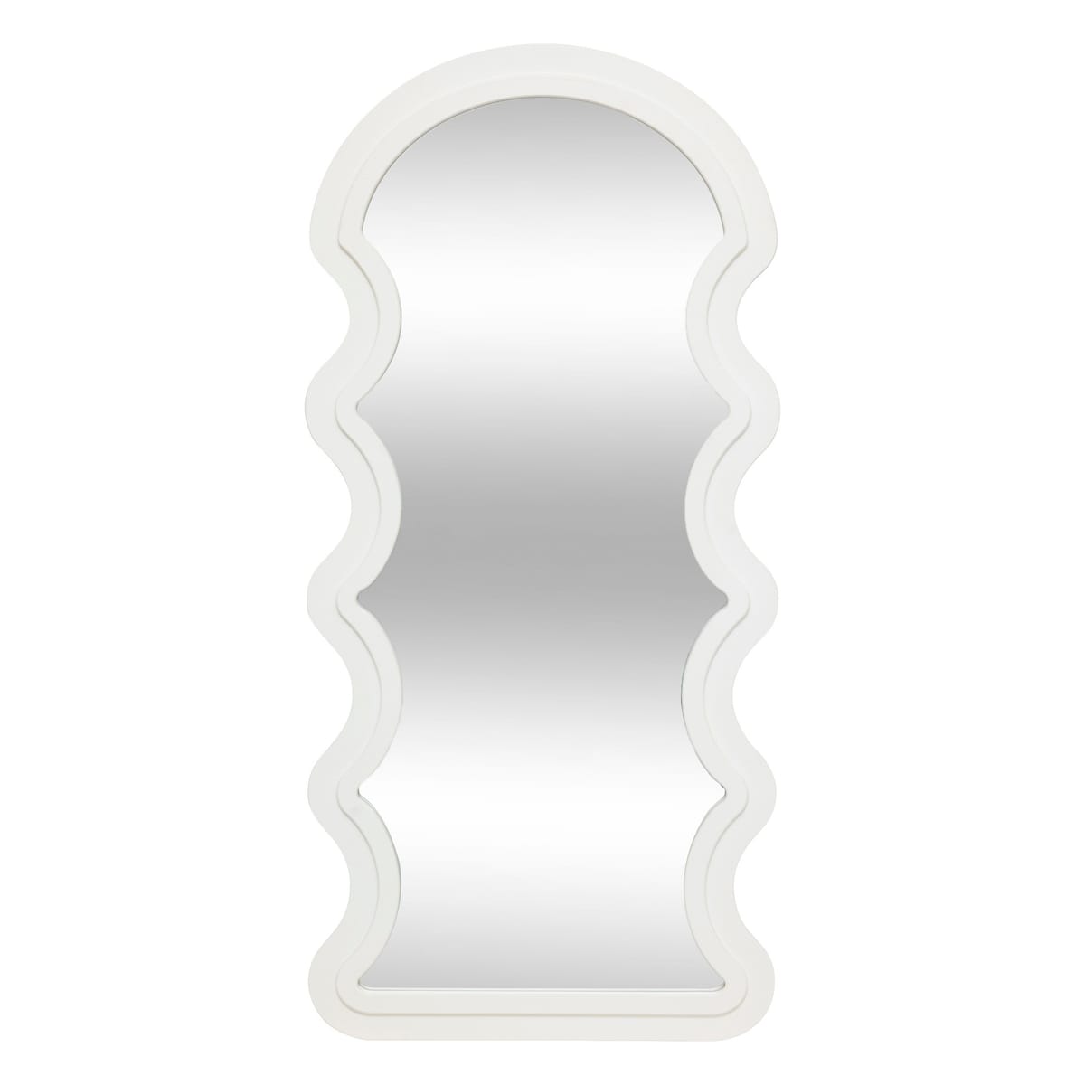 Lustro ścienne EMILY WAVE, 114 x 54 cm, kolor biały, MDF