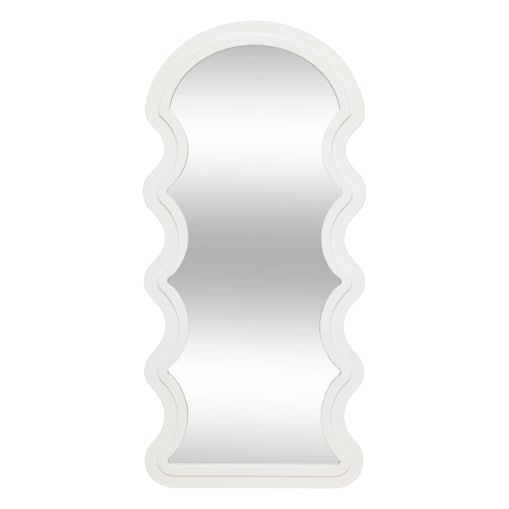 Lustro ścienne EMILY WAVE, 114 x 54 cm, kolor biały, MDF