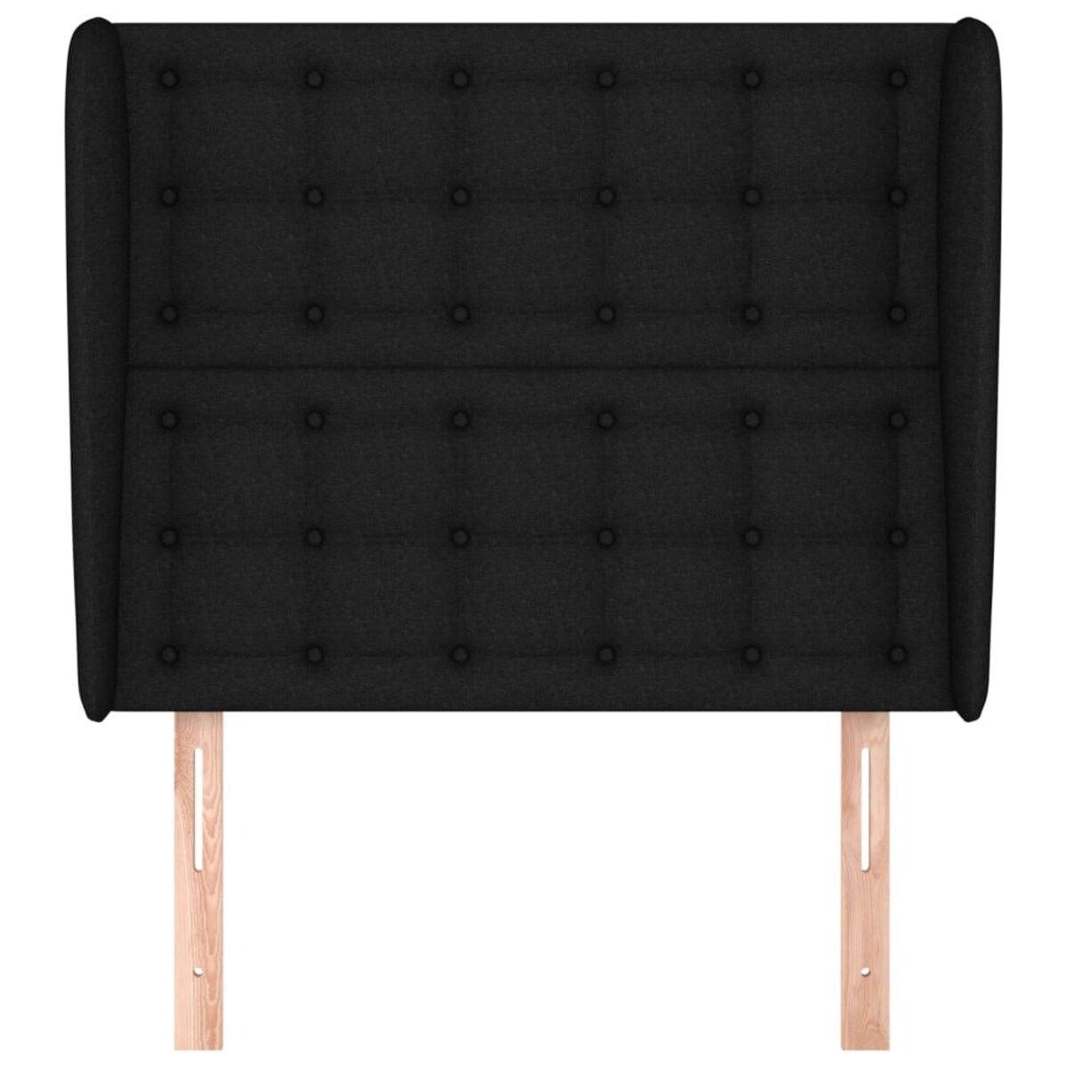 vidaXL Zagłówek uszak, czarny, 83x23x118/128 cm, tkanina