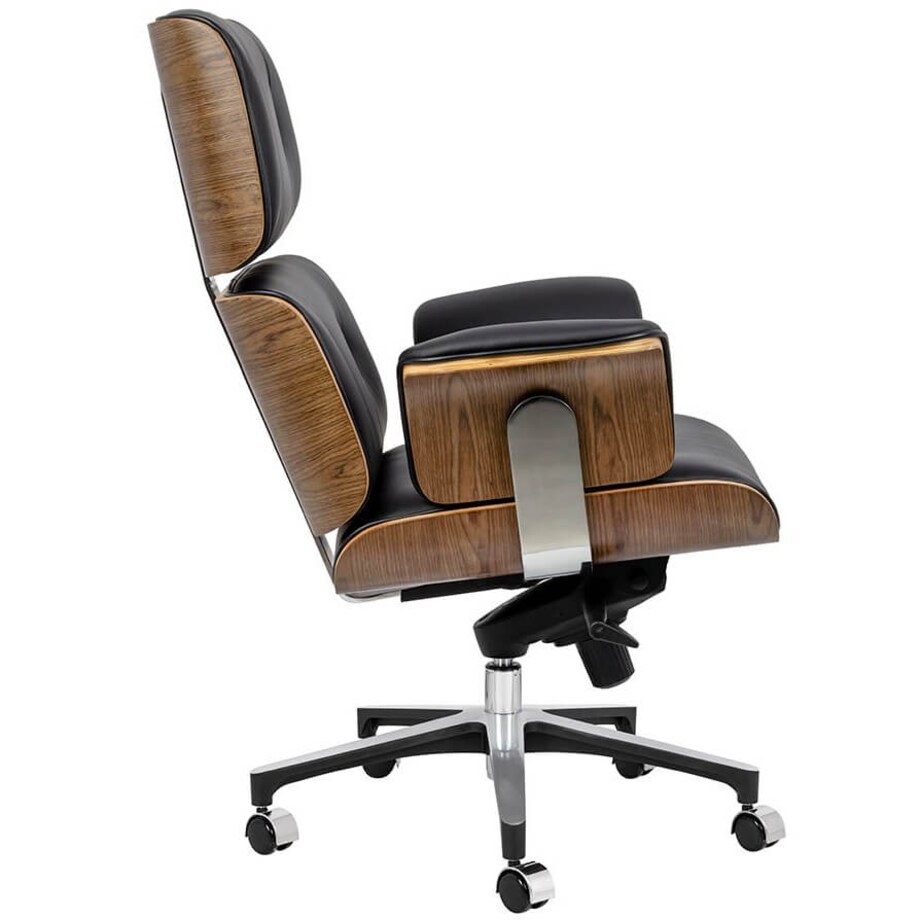 Fotel biurowy Lounge Business czarny sklejka orzech, King Home