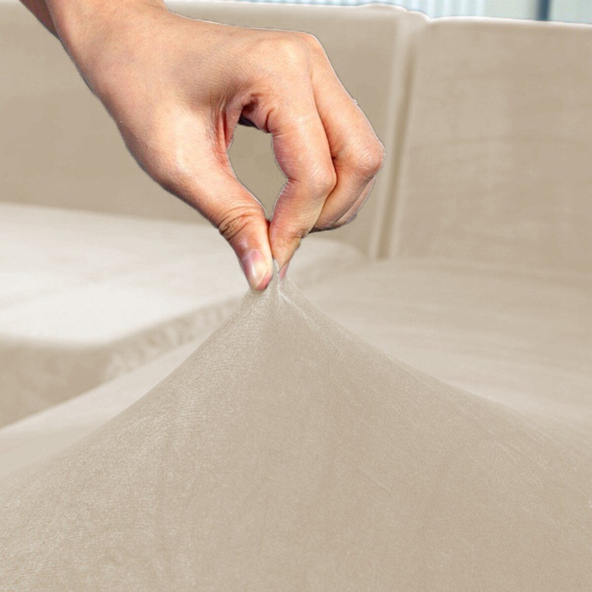 POKROWIEC NA KANAPĘ BEŻ KASZMIROWY WELUR 4 OSOBOWY [44W-BKA]