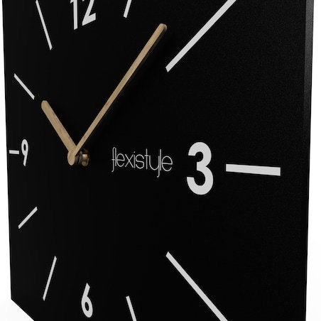 Kwadratowy zegar ścienny Scandic 30cm czarny