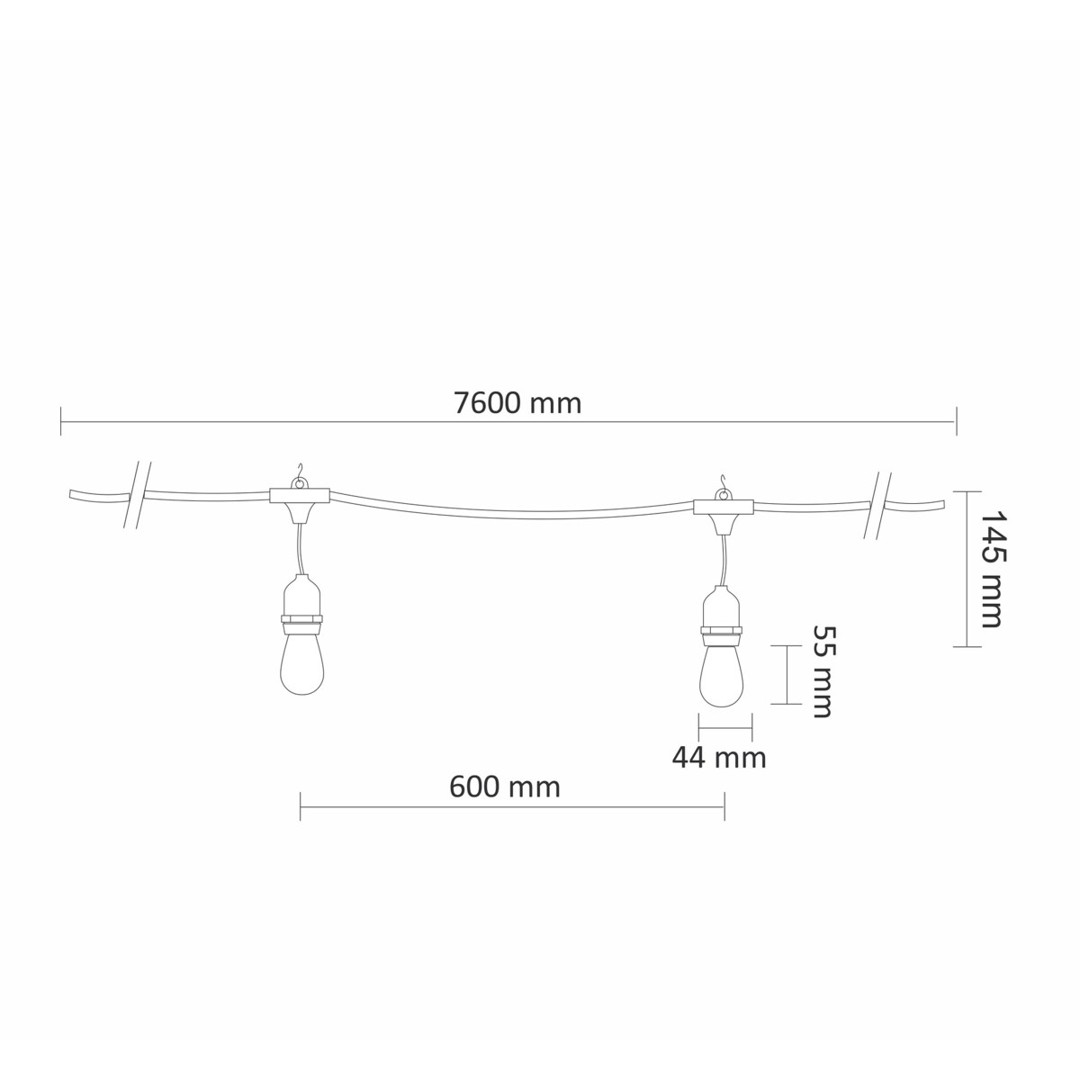 Girlanda zewnętrzna Party Neon 322166 Polux 5,6m 2700K E27 IP44 wielokolorowa