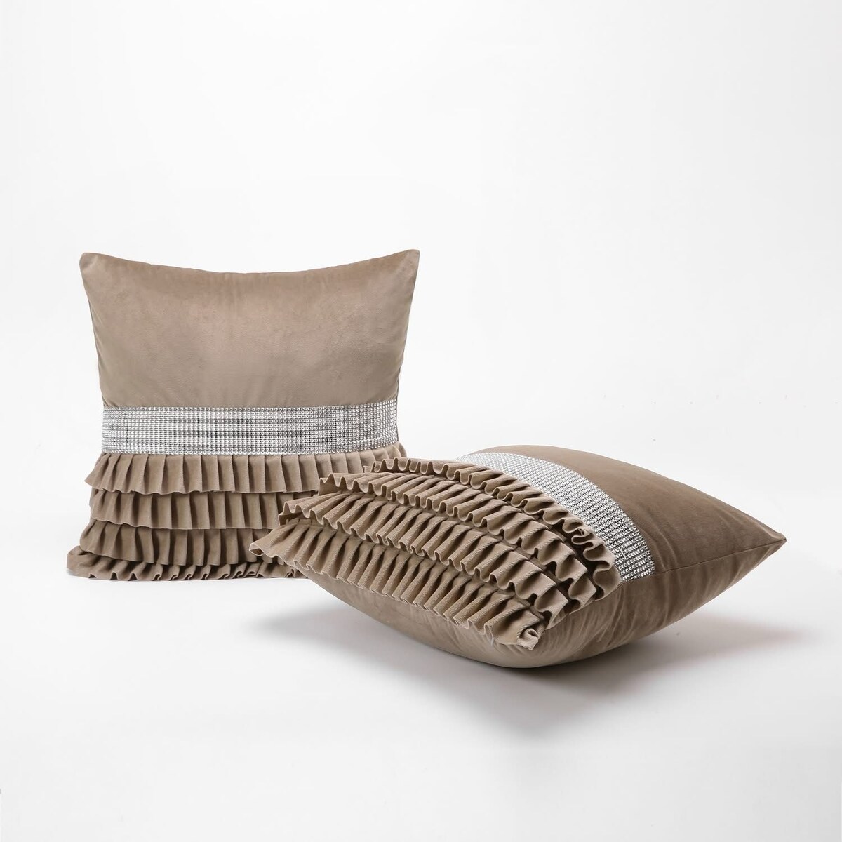 Poszewka welurowa z falbanką 45x45 cm