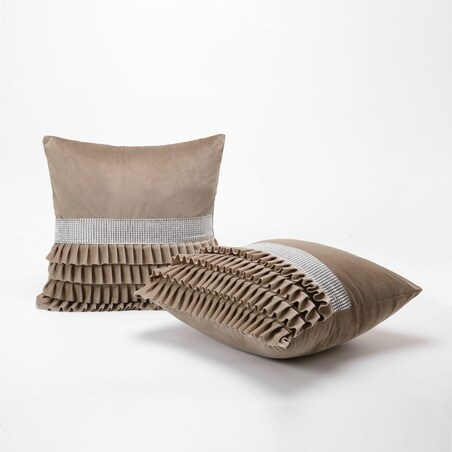 Poszewka welurowa z falbanką 45x45 cm