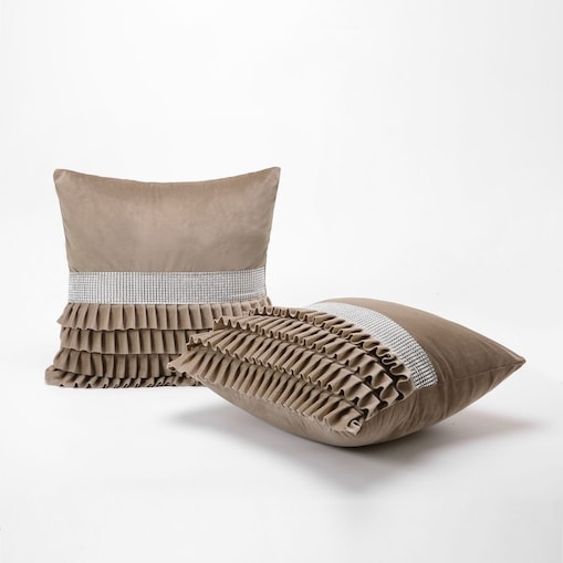 Poszewka welurowa z falbanką 45x45 cm