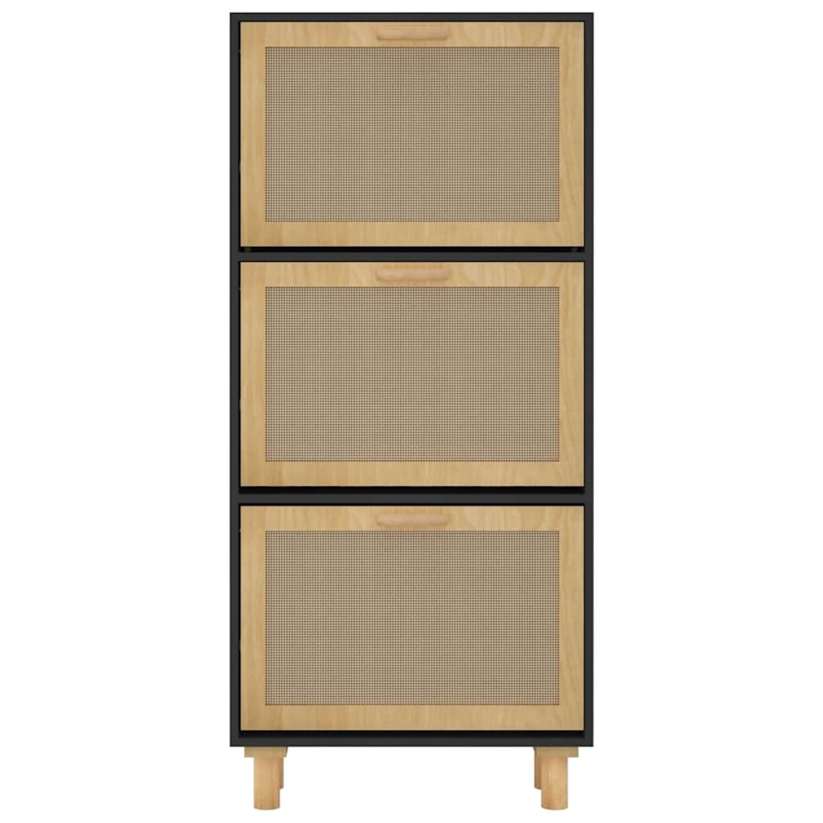 vidaXL Szafka na buty, czarna, 52x25x115 cm, materiał drewnopochodny