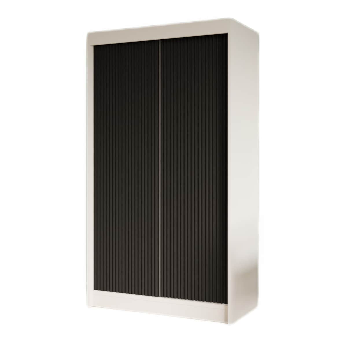 Szafa ryflowana, przesuwna 120-korpus biały+front czarny