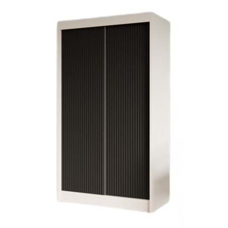 Szafa ryflowana, przesuwna 120-korpus biały+front czarny