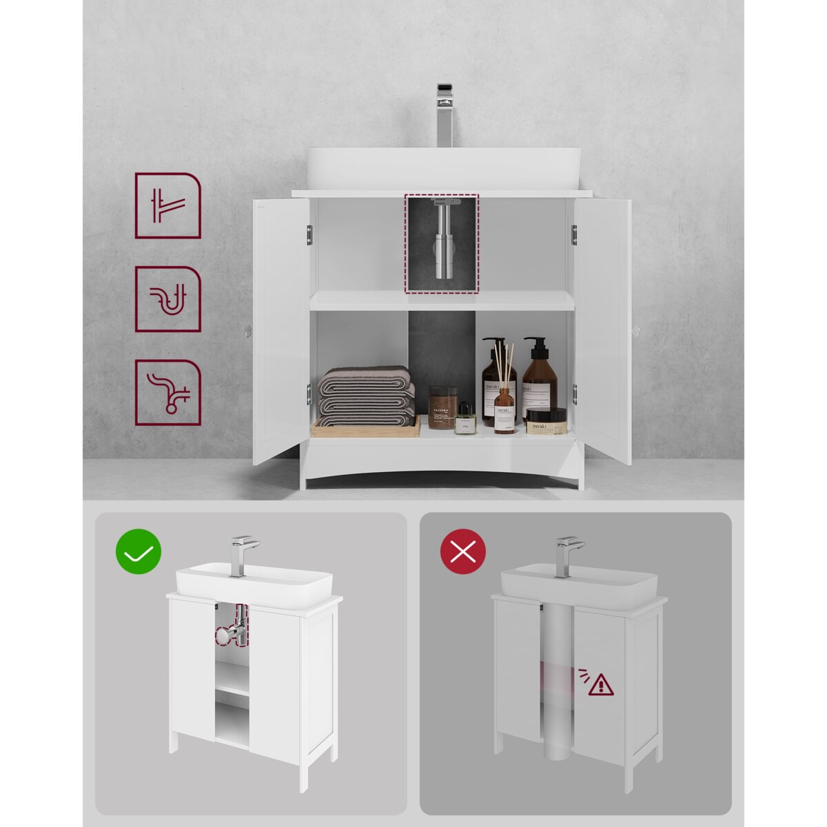 Szafka Łazienkowa 60X30X60 Cm Biały