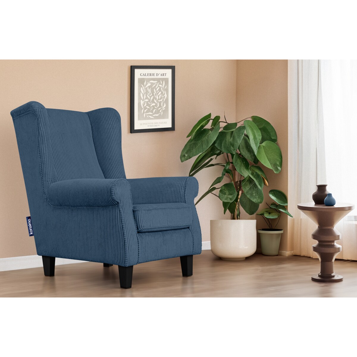 KONSIMO MILES Fotel, kolor ciemny niebieski