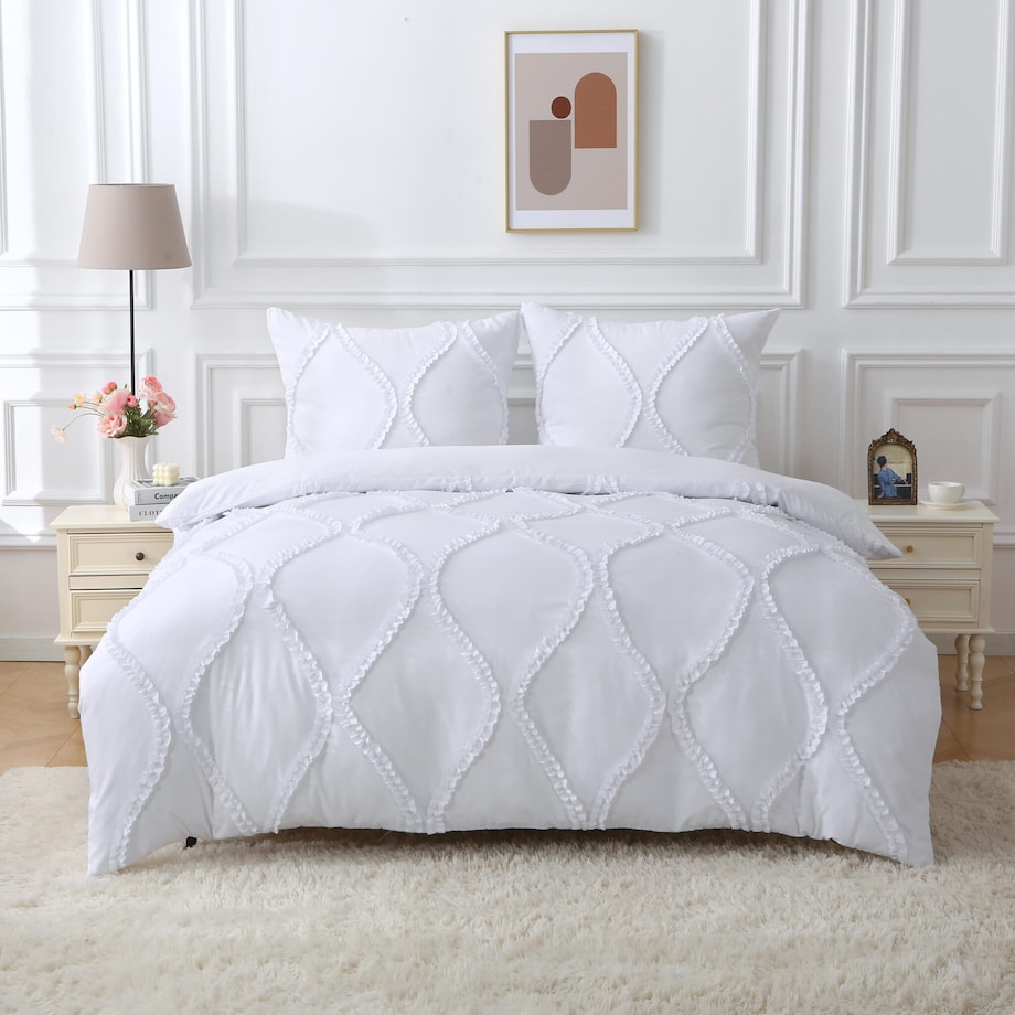 pościel "royal" 200x220 cm mikrofibra biała