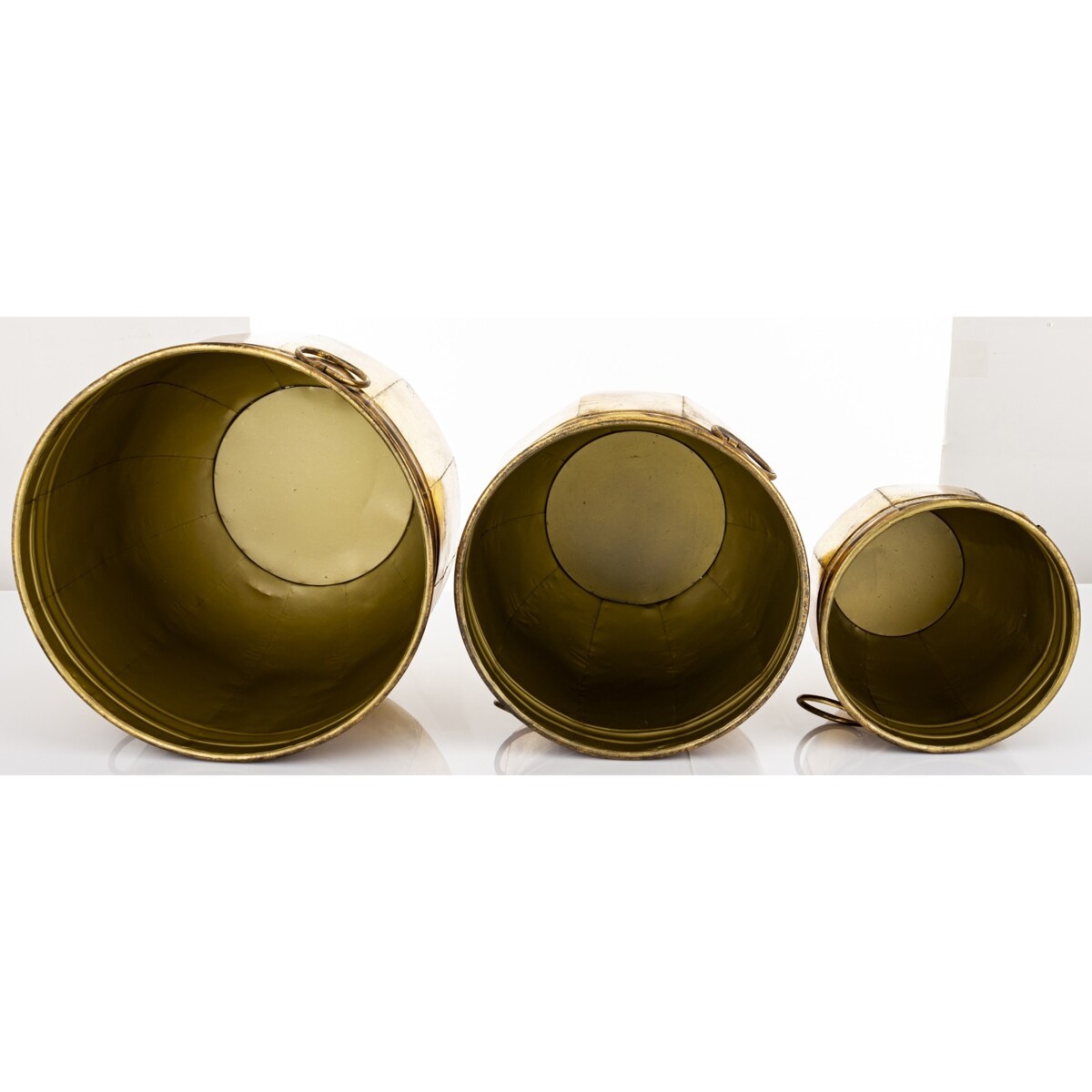 Komplet 3 szt. metalowych osłonek na doniczki 33,5x39,5x39,5 i 30x33 x 33 i 24x24,5x24,5 cm BARILE -2