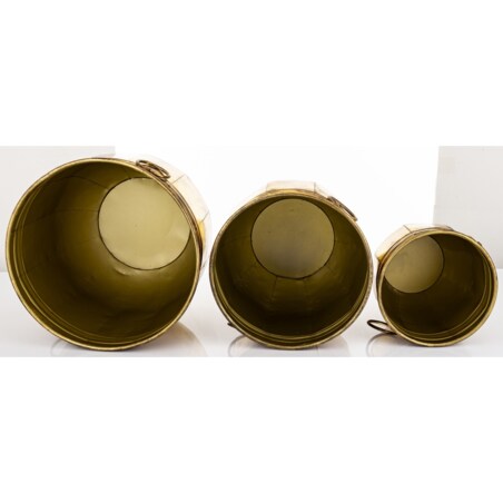 Komplet 3 szt. metalowych osłonek na doniczki 33,5x39,5x39,5 i 30x33 x 33 i 24x24,5x24,5 cm BARILE -2