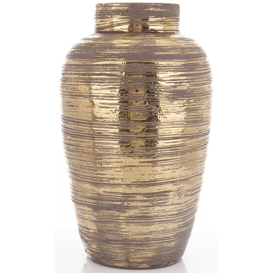 Wazon ceramiczny złoty, postarzany 42x24x24 cm
